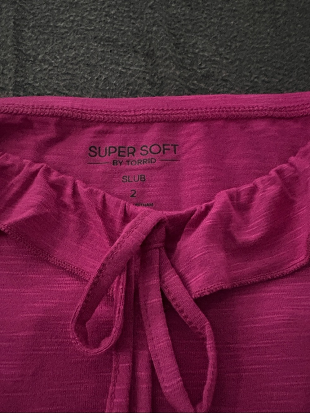 torrid Fuchsia Ruffle-Trim Tank Top - Picture 2 of 3